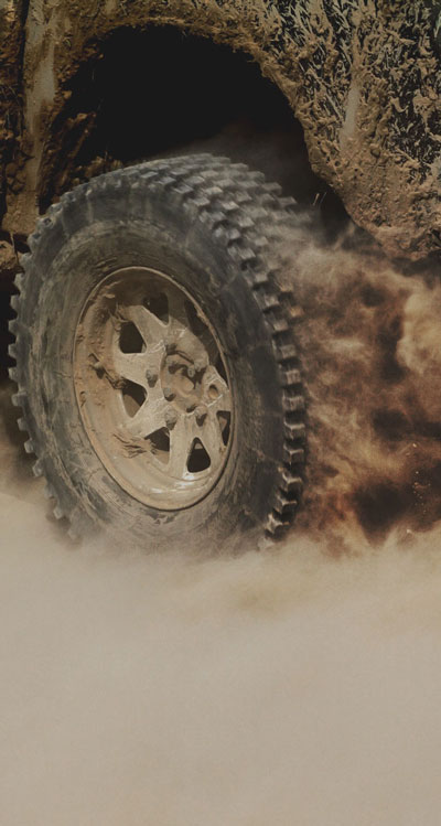 Off road tires on 4wd car